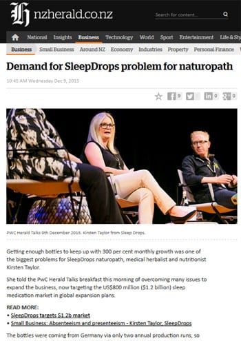 Demand for SleepDrops problem for naturopath
