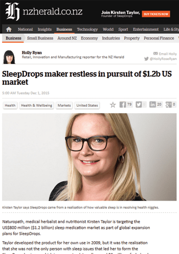SleepDrops pursuit US market